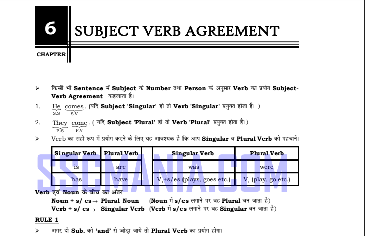 Subject Verb Agreement Exercises With Answer