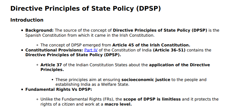 Directive Principle of State Policy