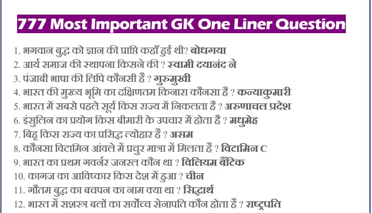 General Knowledge Questions | GK PDF