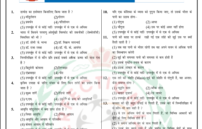 2100+ Physics MCQ In Hindi PDF Download