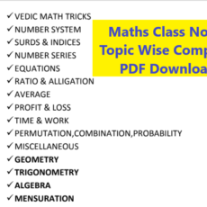 Maths Class Notes Topic Wise (Complete PDF)